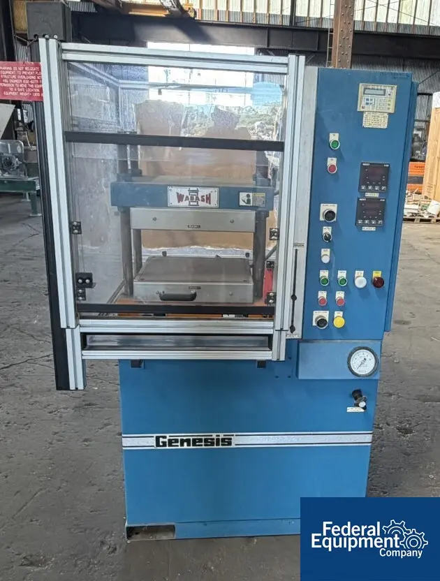 30 Ton, Wabash Genesis #G30H-15-B, hydraulic press, 15" x 15" electrically heated platens, up acting
