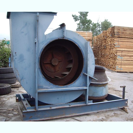 Twin City #RTF-SW, Radial Tip Centrifugal Blower, 4-7/16" shaft, size 490, mounted on operating frame