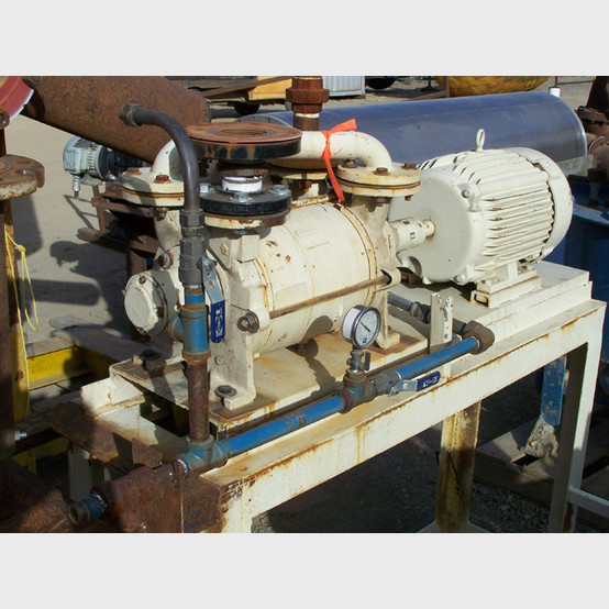 Travaini #TRHG-40-190/C/RA, Vacuum Pump, 1.5" inlet & discharge, mounted on common steel frame, 10 HP, 1760