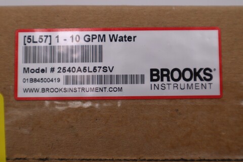 Brook s Instrument #2540A5L57SV, Flow Meter, 1" diameter, 1-10 GPM Flow, NEW