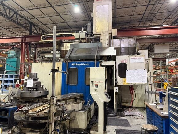 54" Giddings & Lewis #48-VTC, CNC Vertical Turning Center, 60" swing, 73" work height under rail, 100 HP, 60