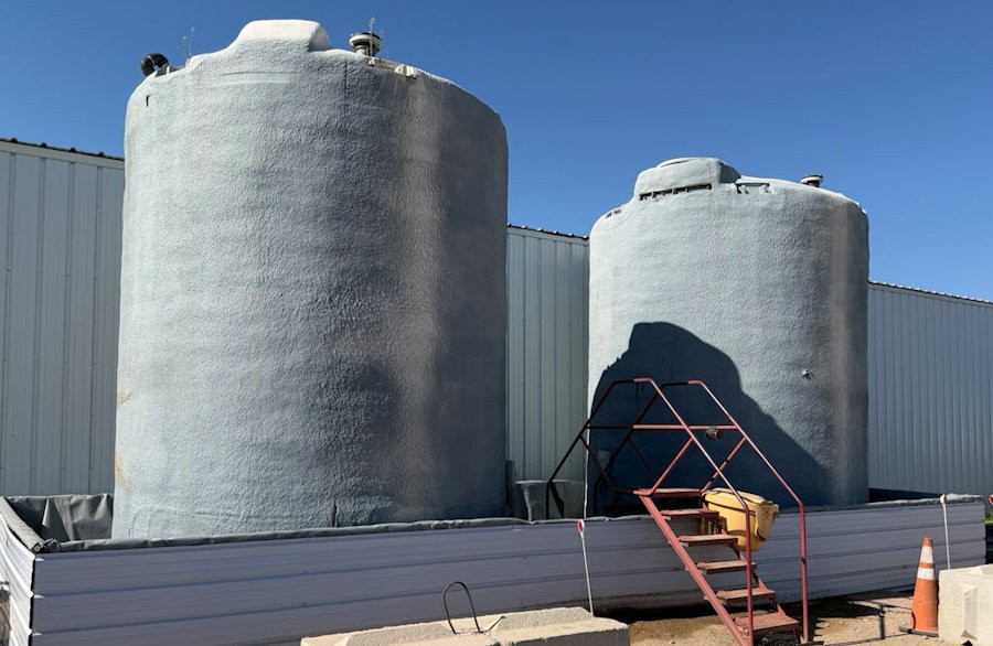 12000 gallon tank crosslink polyethylene insulated and heat traced