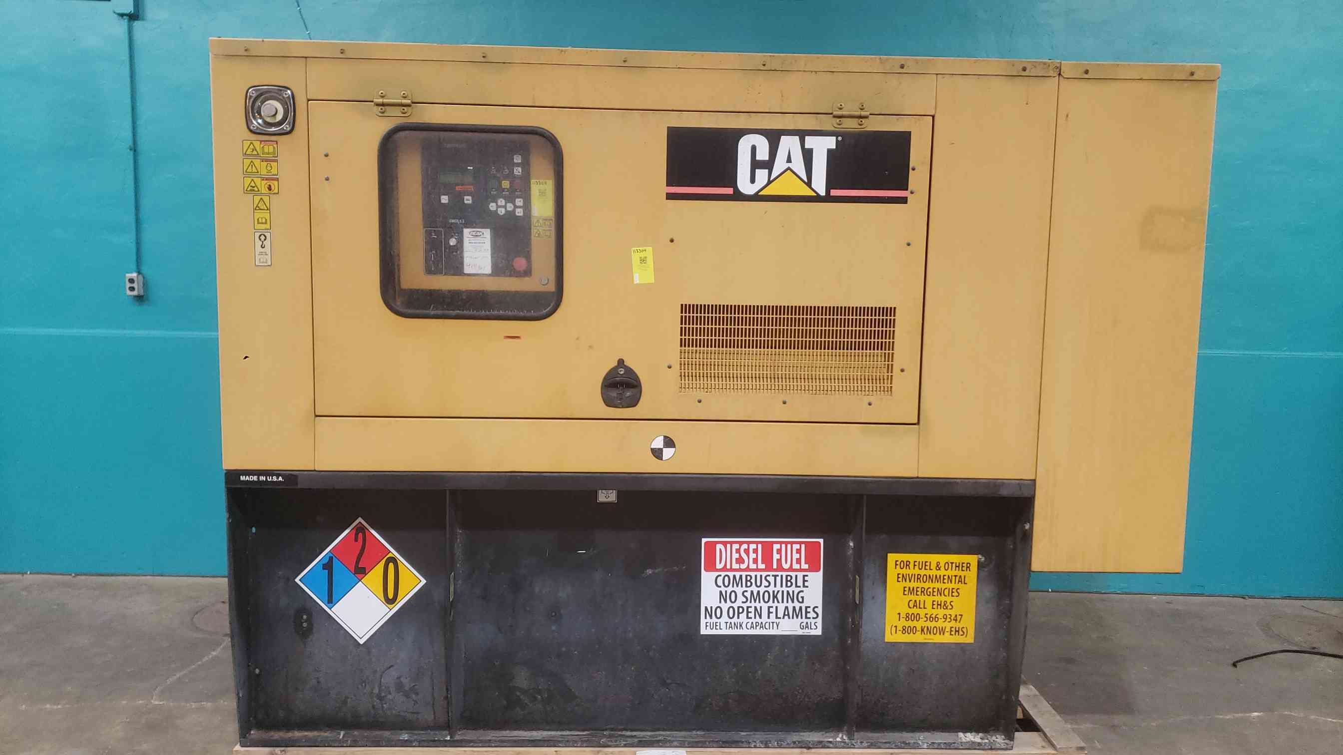 60 KW Caterpillar Olympian #D60-4S, diesel generator, C4.4 engine, 120/240 Volts, 1 Phase, 250 Amp, standby