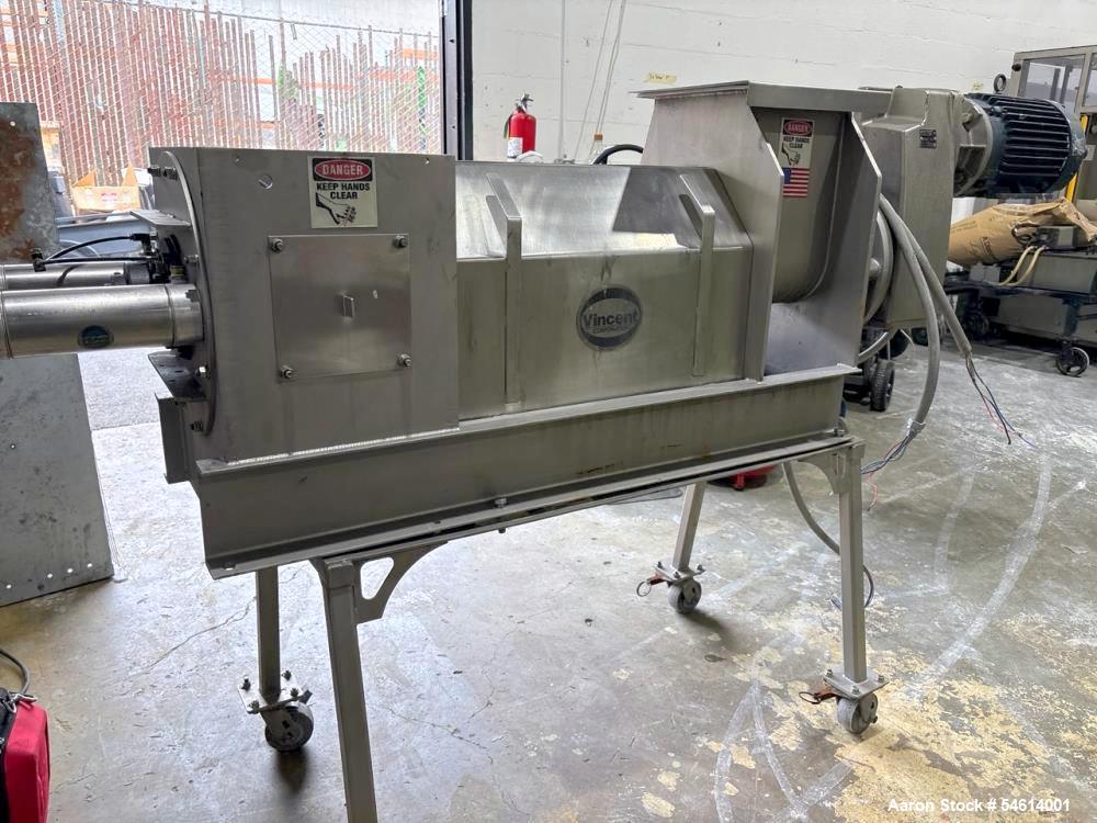 Vincent #CP-6, horizontal Dewatering Screw Press, 6" diameter x 32" screw, 300-1,000 lb./hr., 20 RPM, 5 HP