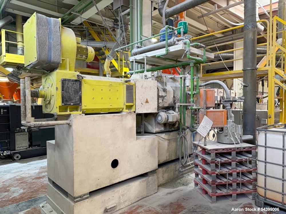 9.84" Werner & Pfleiderer #KP-120/250, KombiPlast Compounder, 6:1 L/D, 132 HP DC drive, ZS-B 120 side feeder