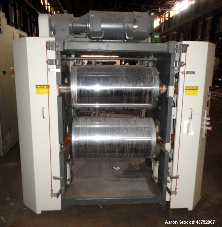34" Cincinnati Milacron, Sheet Stack, 2-roll, 18" diameter x 34" roll face, vertical stack, chromed cored