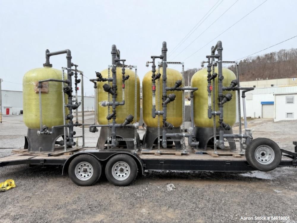 Nelsen, Twin 150 GPM Demineralizer System, (4) FRP 48" x 84" tanks, Purolite A-300 and C-100 H resin