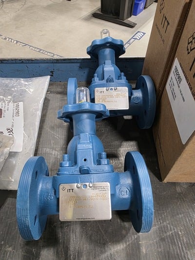 3/4" ITT #M14909, diaphragm valves, 6 flanged and 2 threaded, LOT of 8