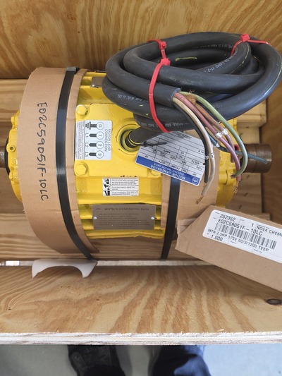 2.5 HP 1157 RPM Sweco #E02C59051F-10LC, squirrel cage motor, Frame 231T, 575 Volts, TEEP, w/ 10' cable, new