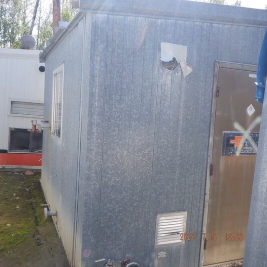 14' x 8' x 8' Natco dehy equipment building, heated, no tower, 14' x 8' skid, 1984, AS IS