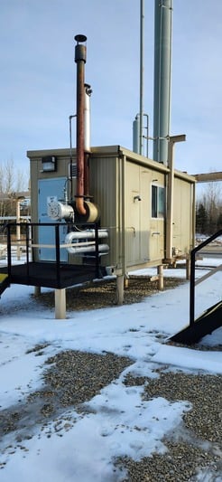 24" x 28' Sweet Glycol Dehy Package, 1440 psi, 5 MMSCFD, 1 MMBTU/hr reboiler, Natco, 20' x 9' building, 1995