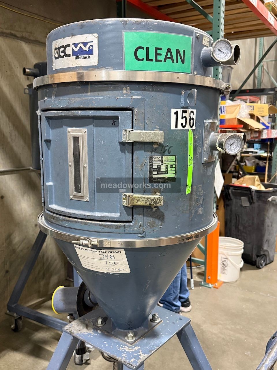 Whitlock #DH3.0FIQ, Drying Hopper, 3 cu.ft. capacity, (2) dial thermometers, (2 available)