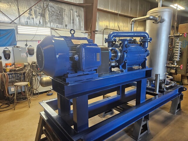 500 CFM, Sihi #LPH-65327, Liquid Ring Vacuum System, Stainless Steel, explosion proof, Kalrez two sided