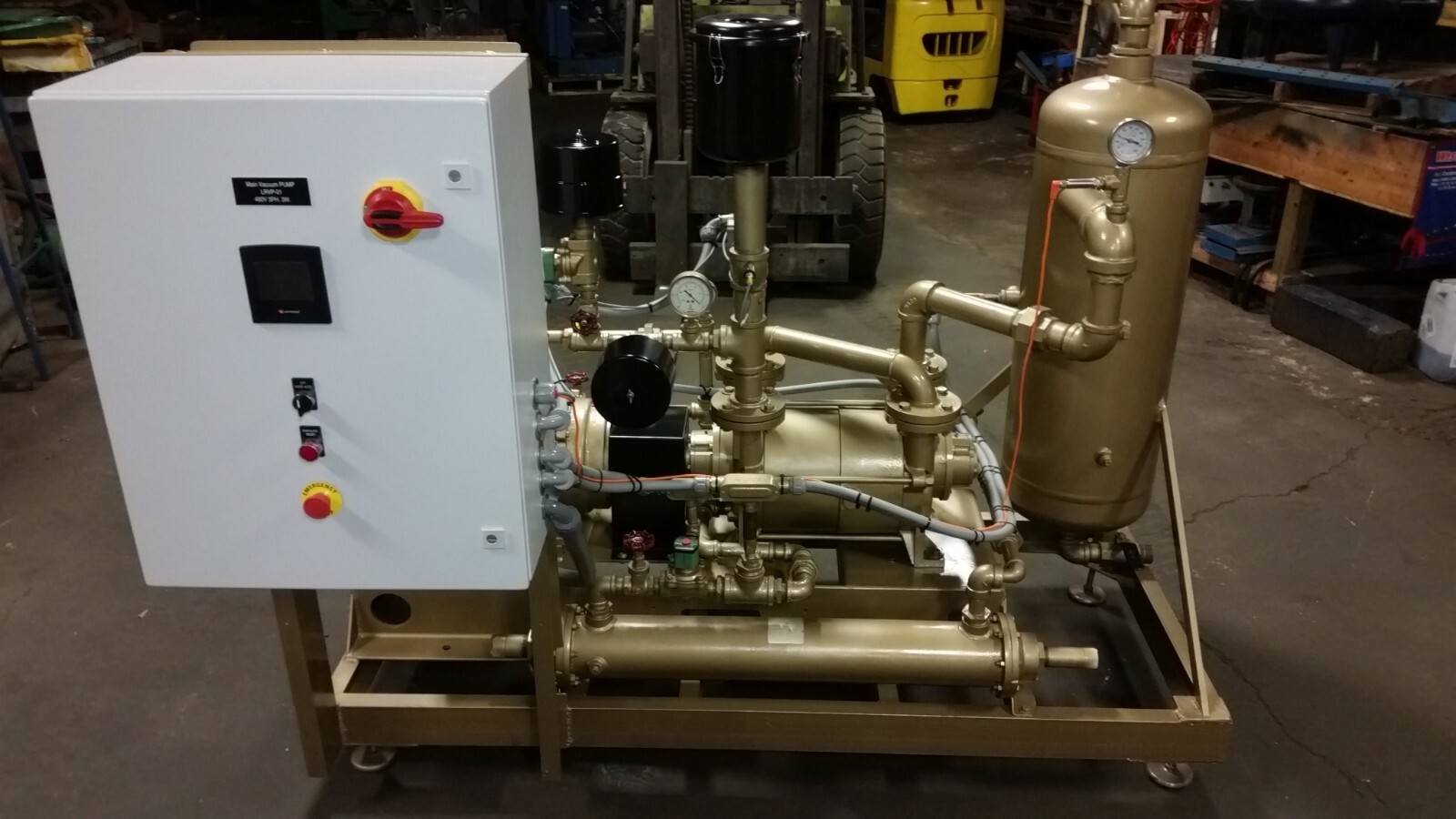 300 CFM, Liquid Ring Vacuum Skid, Stainless Steel, 25 HP, 29" HgV, VFD, full recovery system, new