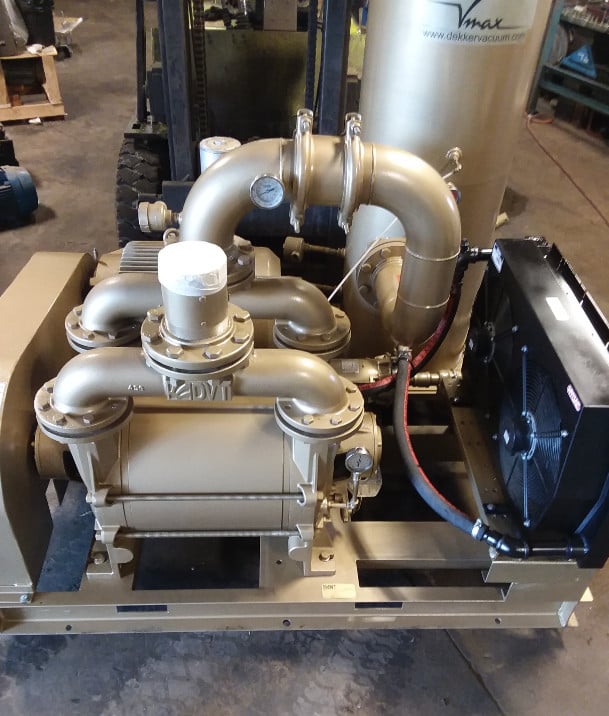 1000 CFM, Dekker Vmax #VMX1003K, Oil Sealed Liquid Ring Vacuum Pump, 60 HP, 29" HgV
