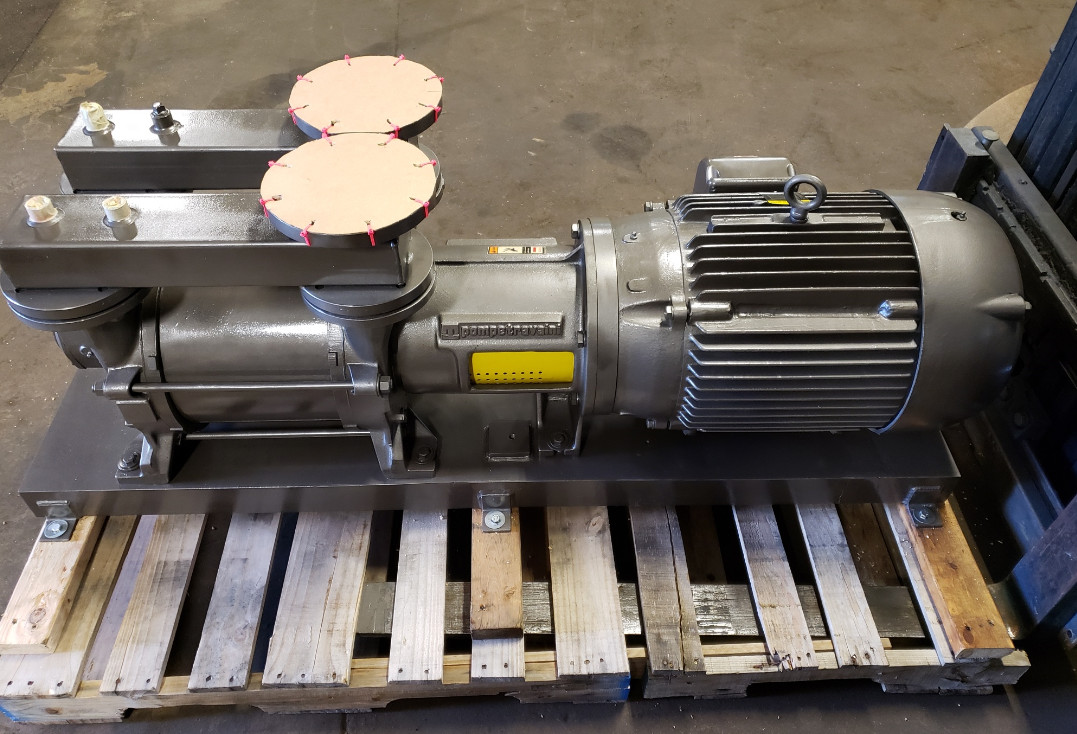 500 CFM, Travaini #TRSC-100-700, Liquid Ring Vacuum Pump, Carbon Steel, 40 HP Baldor motor, 230/460 V., 27"