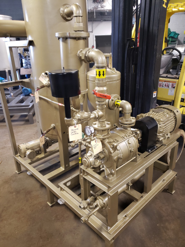 Liquid Ring Vacuum Product Distillation Skid, 316 Stainless Steel, product storage, piping, full recovery