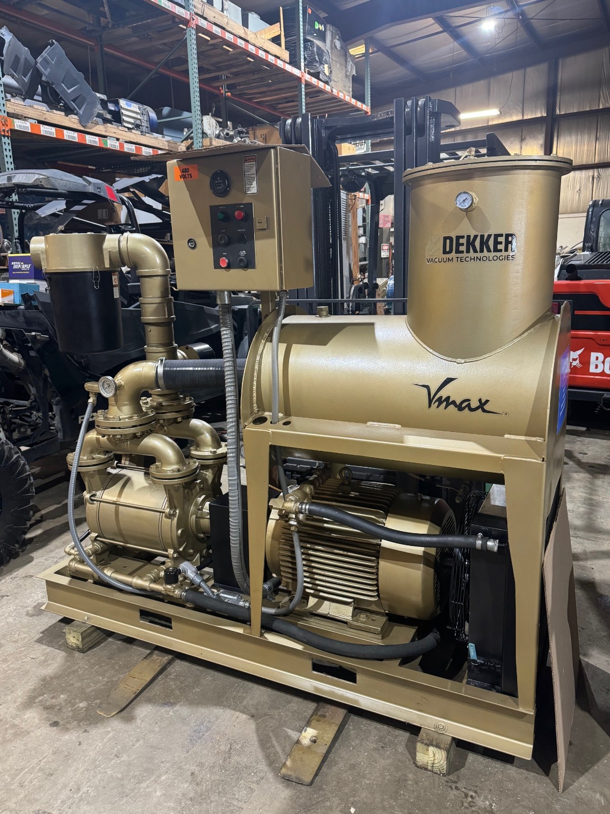 450 CFM, Dekker Vmax #VMX0453, Oil Sealed Liquid Ring Vacuum Pump, 25 HP, 29" HgV, new
