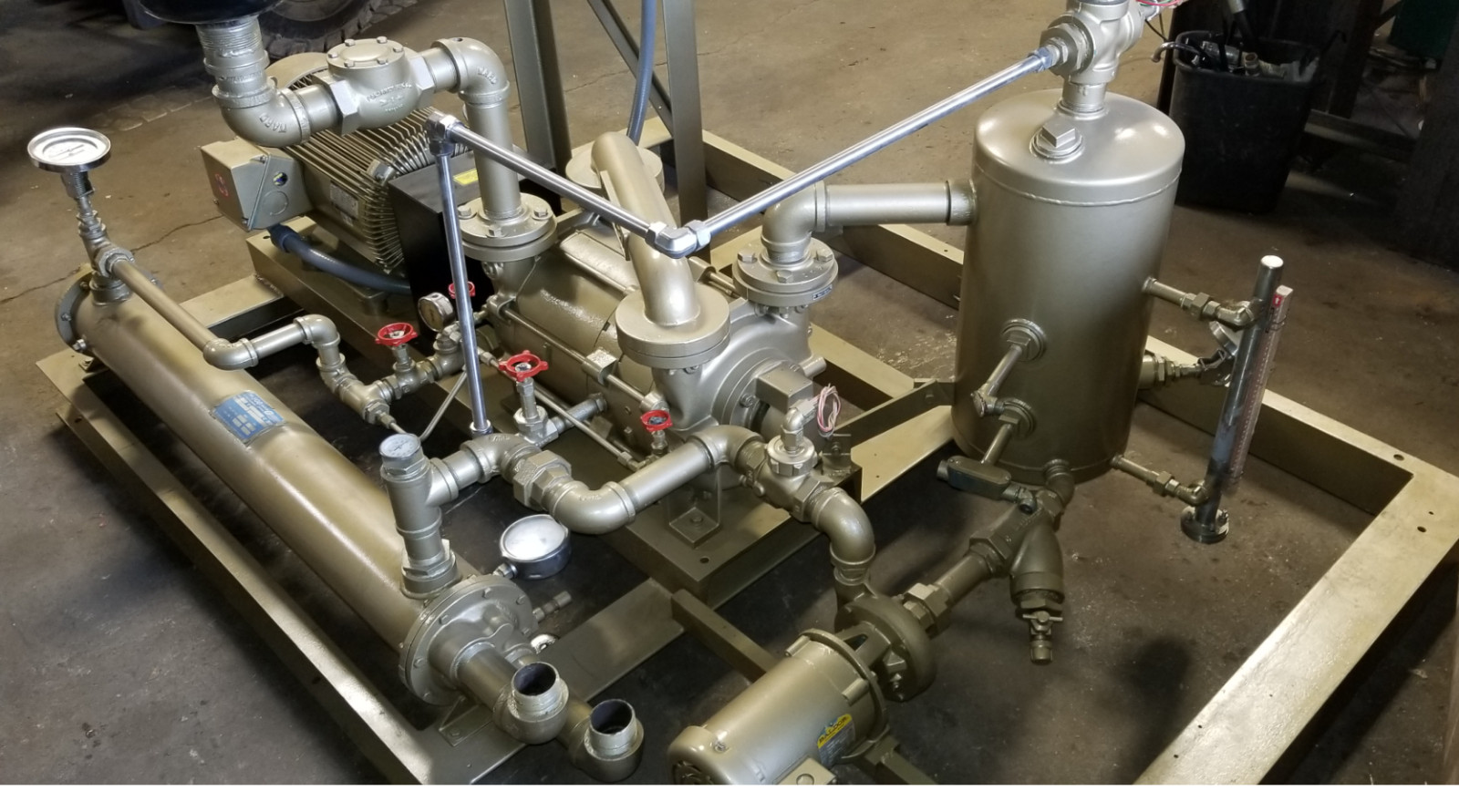 300 CFM, Liquid Ring Vacuum Skid, 25 HP, 29" HgV, full recovery system, new