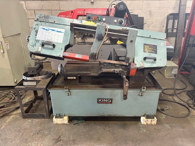 5" x 16" King Industrial #KC-225, Horizontal Band Saw, 9" round cutting, 6" round x 6" x 7.5" @ 45°, 1.5 HP