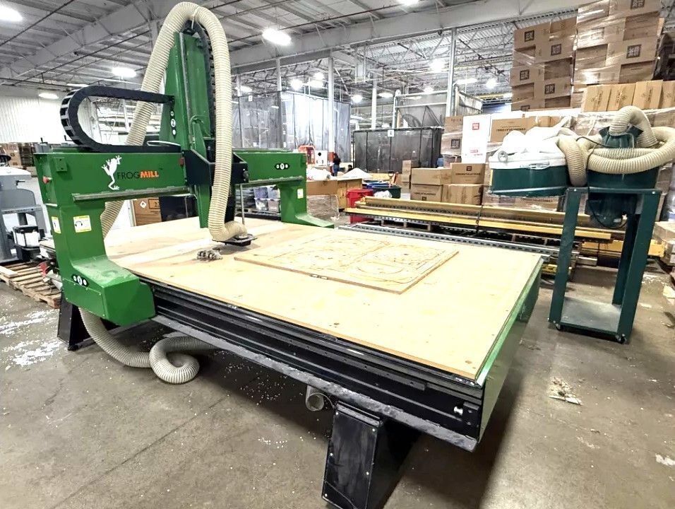 Streamline Automation #FrogMill-3D, 4-Axis CNC Router, 124" x 64" vacuum table, 26" Z stroke, 16" under