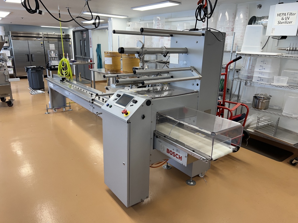 Bosch #Pack 101, Stainless Steel Horizontal Flow Wrapper, 50 - 150 pieces per minute, LOW HOURS, 2015