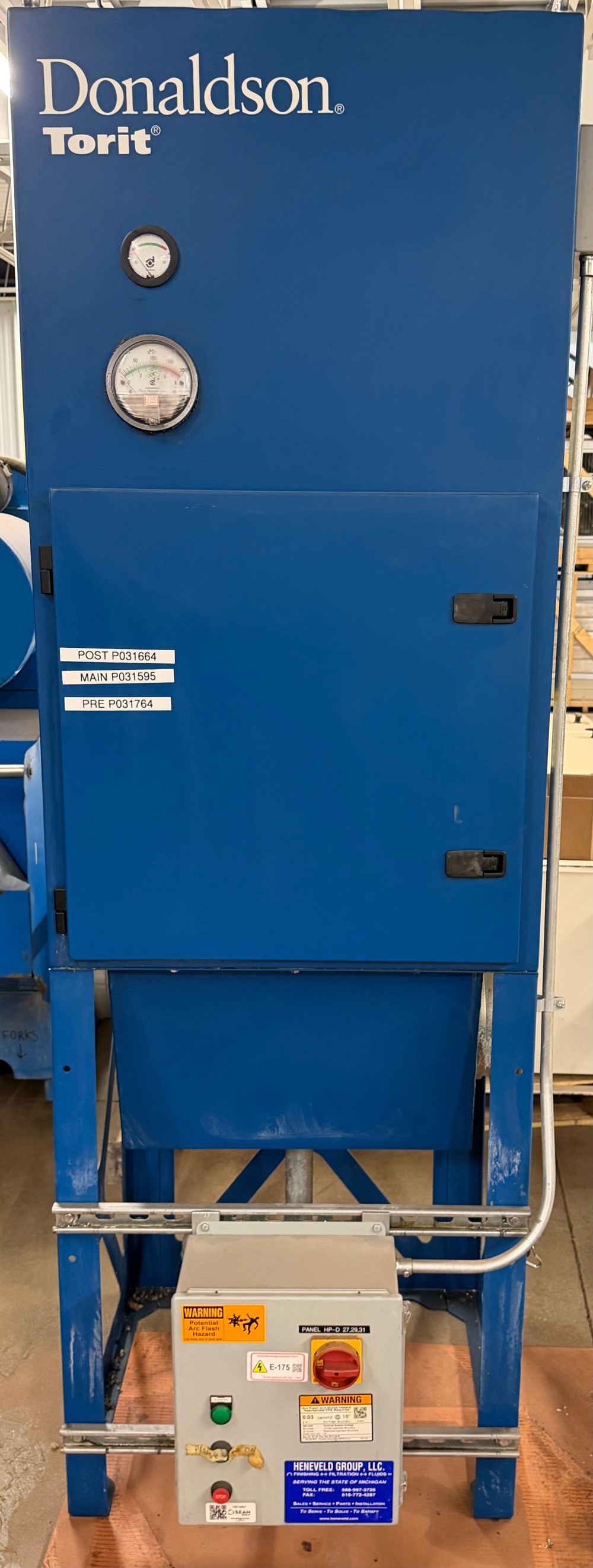 1200 cfm Donaldson Torit #WSO 20-1, mist dust collector, 3 HP