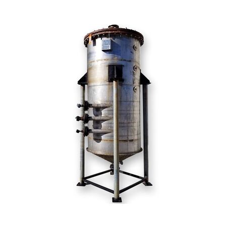 480 gallon Central Fabricators, Stainless Steel jacketed liquid tank, 40" diameter x 85" straight side, 10.5'