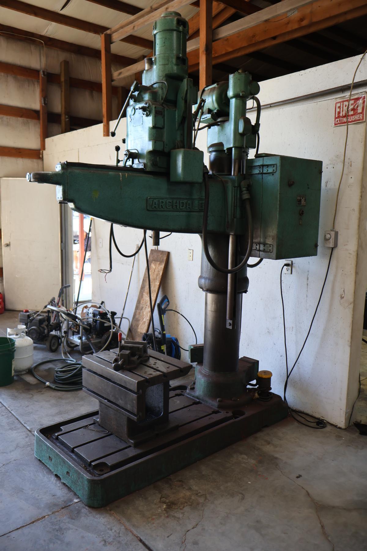 3' -11" Archdale #RD-12514, radial drill, 24" x18" table, 8/10 HP, 96-2,400 RPM, #4MT, 64" column height