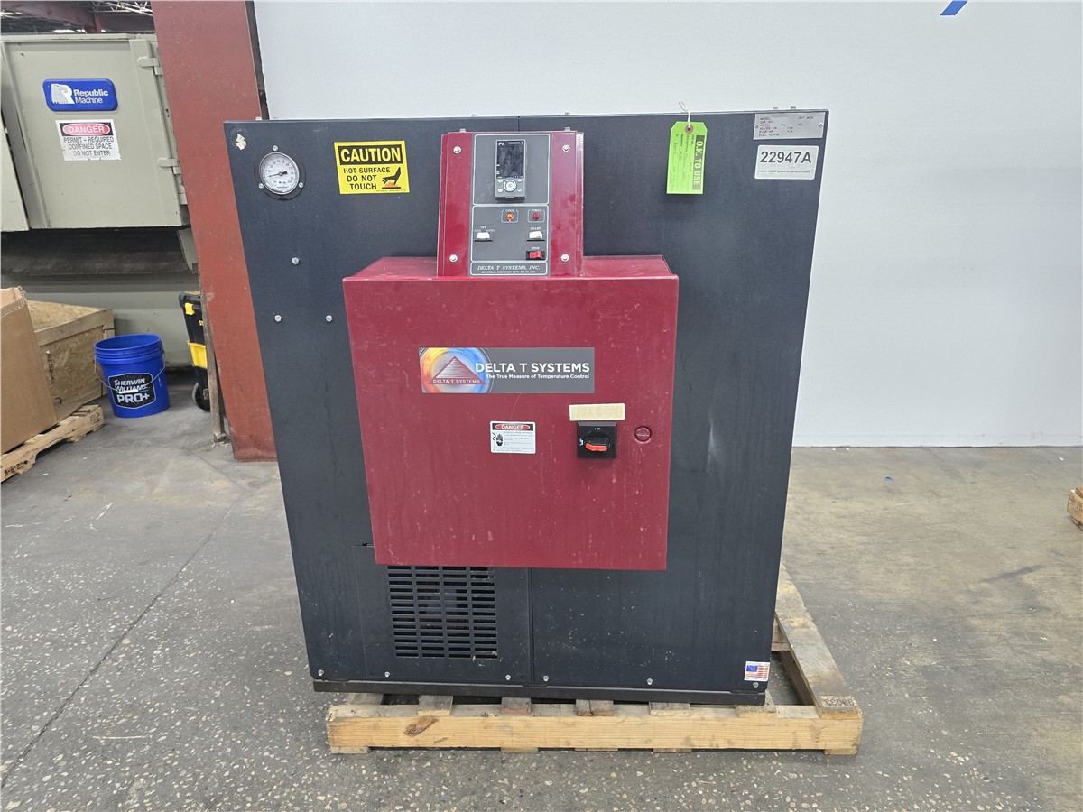 36 KW Delta T Systems #T-1254MS, hot oil temperature control unit, 2 HP, 550°F, 24 GPM @ 50 PSI, 16 gallon