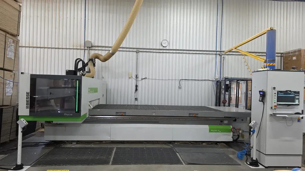 Biesse #A-FT-1536, CNC Router, 60" x 144" flat table, 21.5 HP, 24000 RPM, 16 station tool changer, BH21