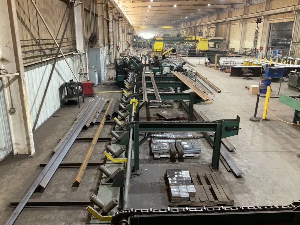 6" x 6" x 1/2" Controlled Automation #ABL-74, Angle & Bar Line, 74 ton punch, cross transfer, infeed &