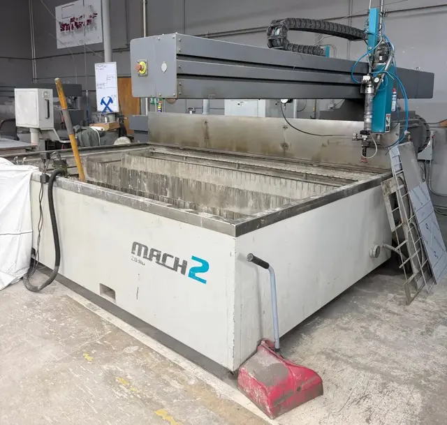 Flow #Mach-2-2031b, CNC Waterjet, 6.6' x 10.1' table, 30 HP intensifier pump, 60,000 psi, FlowNest FlowCut