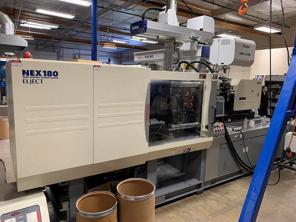 198 Ton, 1.2 oz., Nissei #NEX180-III5E, Electric Injection Molding Machine, 20.9" x 20.9" tie bar spacing