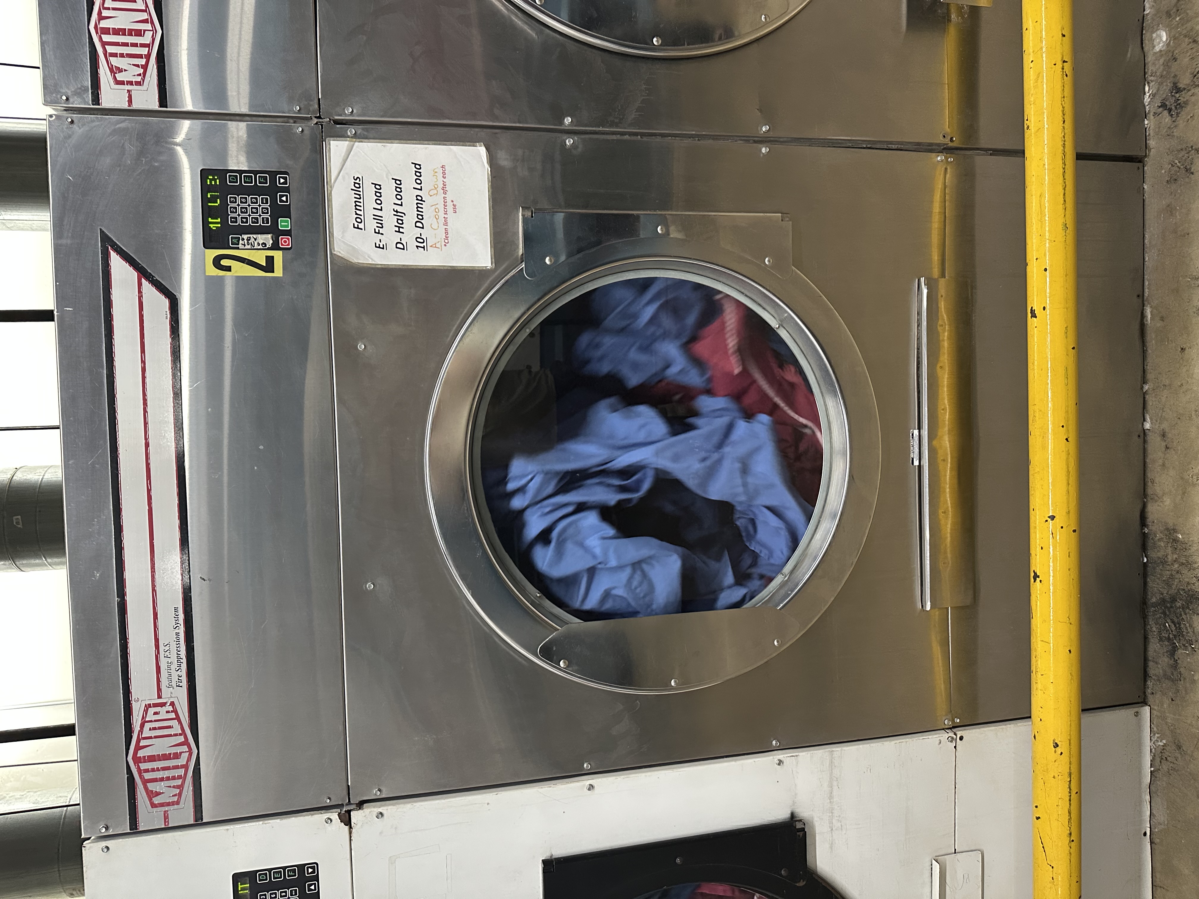 120 lb. ADC/Milnor #MLG-122D, Natural Gas Dryer, 12" W.C. max. gas supply pressure, microprocessor control