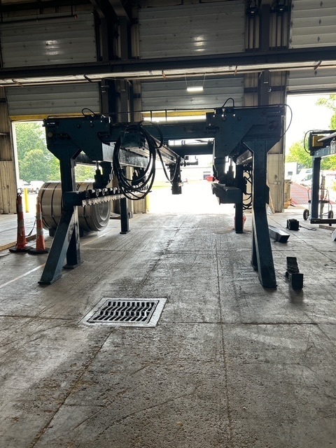 72" x 30,000 lb. Red Bud, sheet stacker, drop type, 20' max sheet length, (2) 121" lifting tables