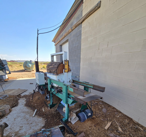 Custom, 2-head shaving mill, 30" x 19" box, hydraulic, 230 V., 3 Ph.