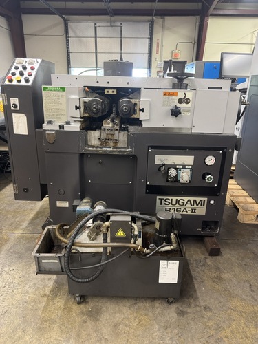 2.95" x 5.91" Tsugami #R16A-II, thread roller, 16 Ton rolling force, 2-die in-feed, 5 mm max. pitch, 2.13"