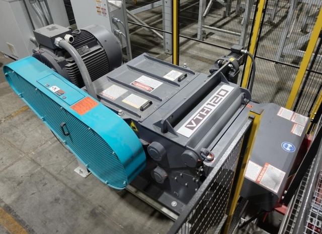 Vecoplan #VTH-85/12/2, horizontal wood grinder, 5" x 34" infeed opening, 5600 PPH, 390 RPM, 100 HP, (44)