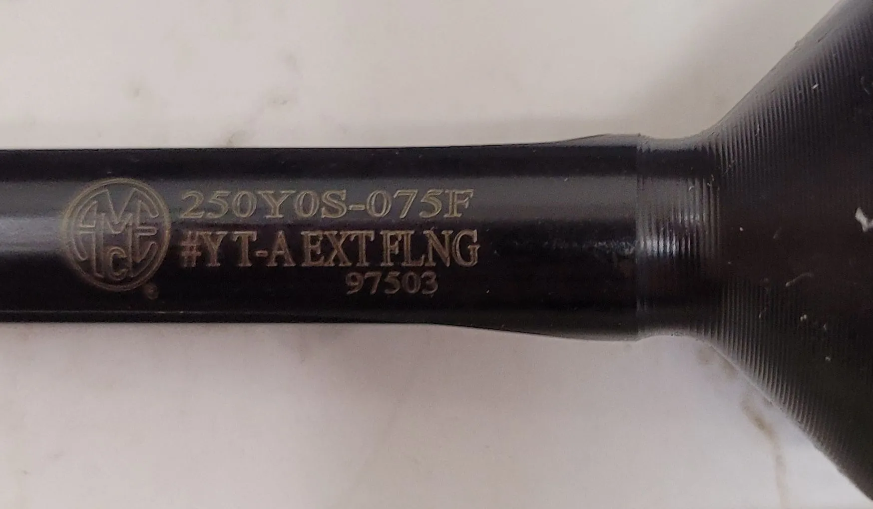 Allied Machine & Engineering #250Y0S-075F, straight flute spade drill, 3/8" - 27/64" diameter range, 4-3/8"