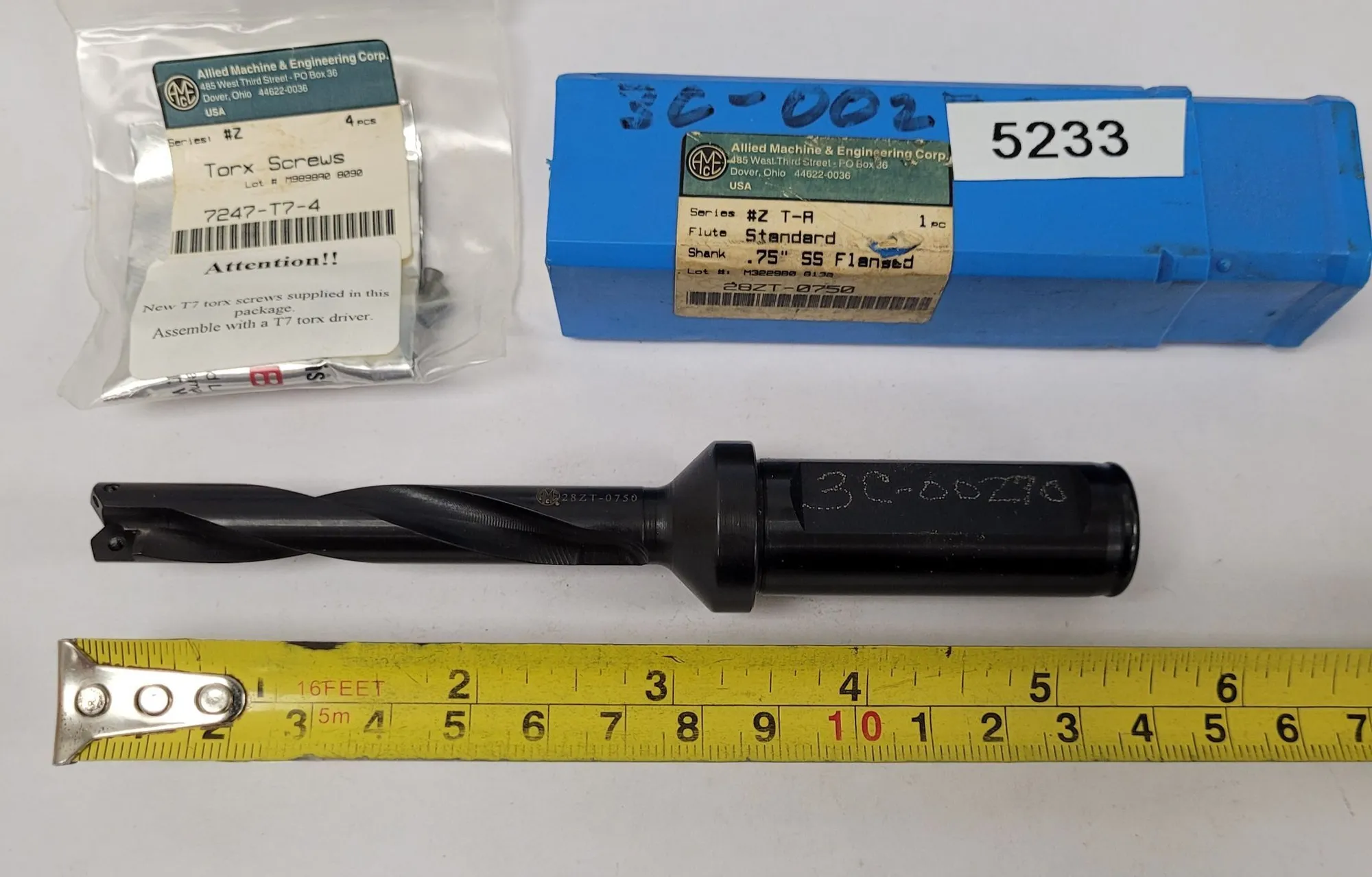 Allied Machine & Engineering #28ZT-0750, indexable spade drill, .75" flanged straight shank