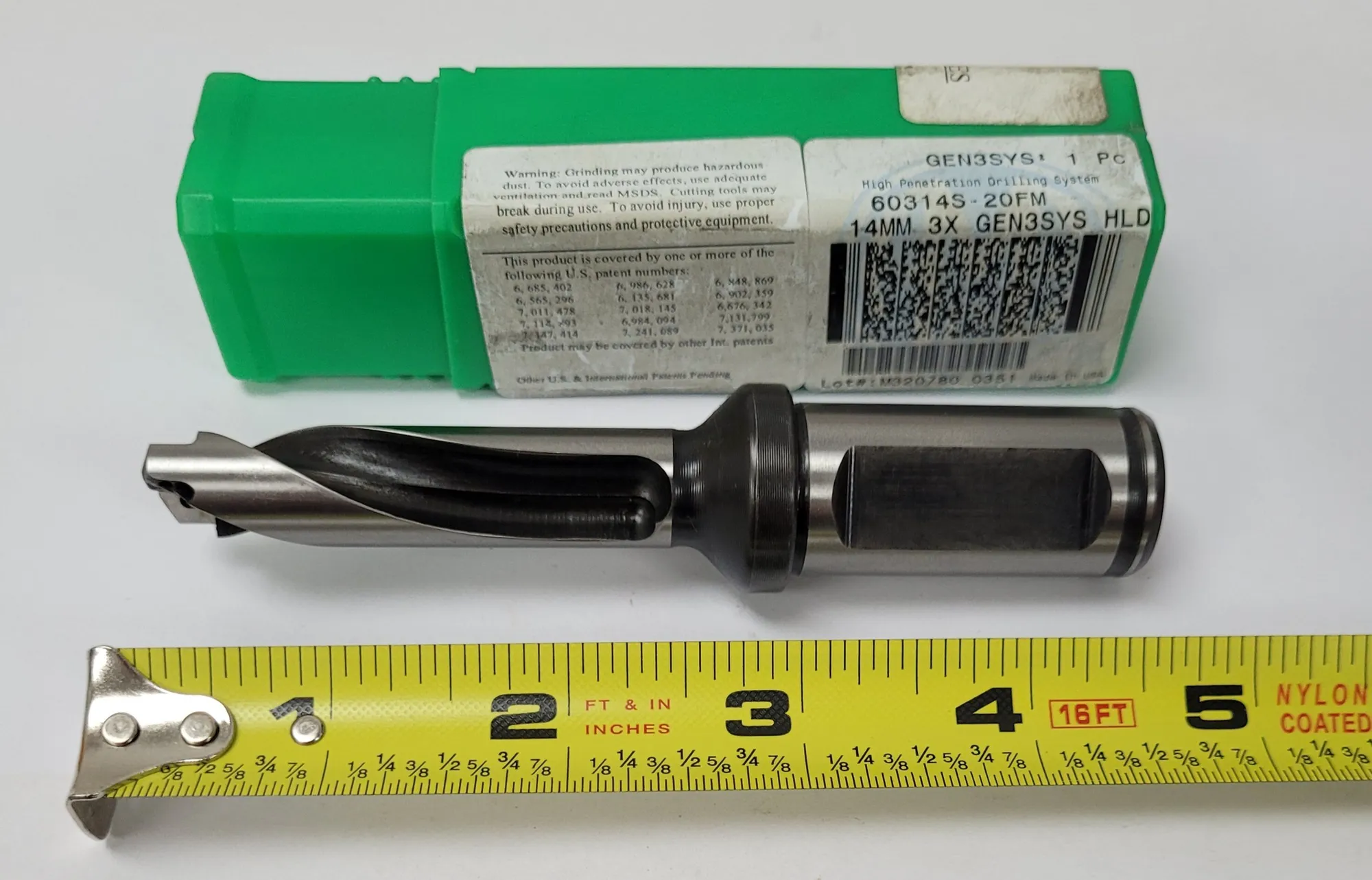 Allied Machine & Engineering #60314S-20FM, straight flute indexable spade drill