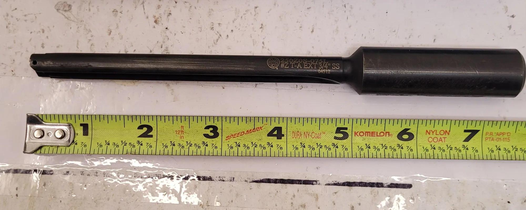 Allied Machine & Engineering #250205-075L, Z Series deep hole extended length straight flute spade drill