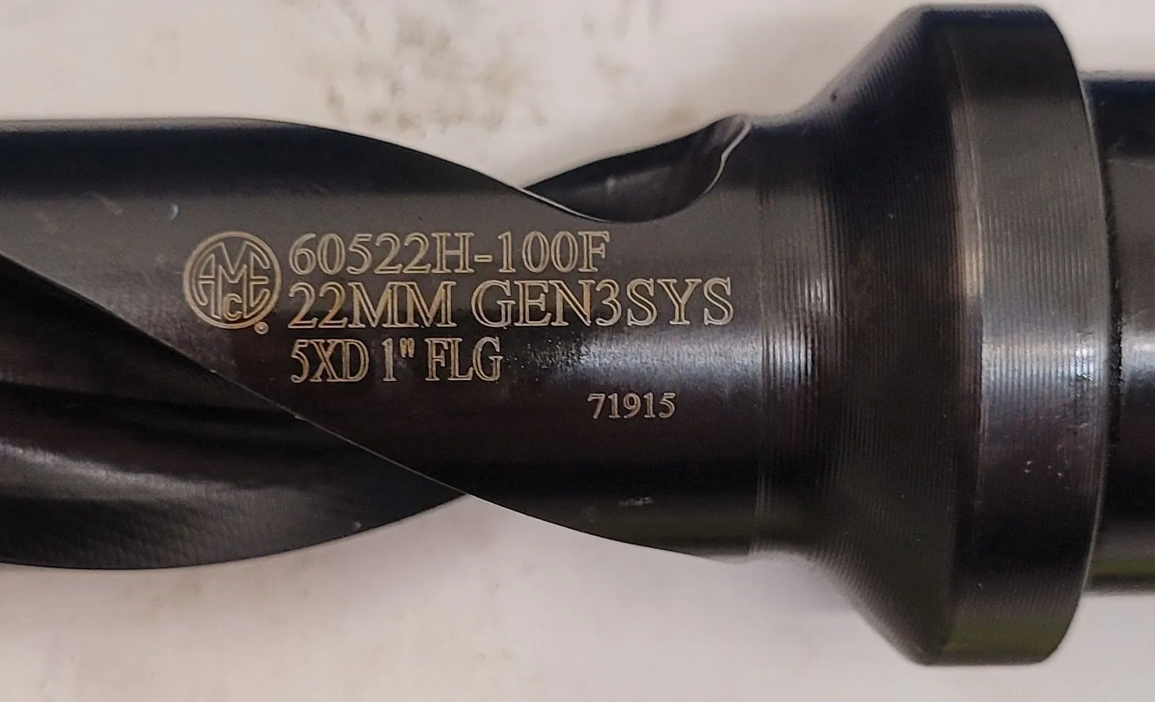 Allied Machine & Engineering #60522H-100F, indexable spade drill, 5XD, flanged shank, thru coolant