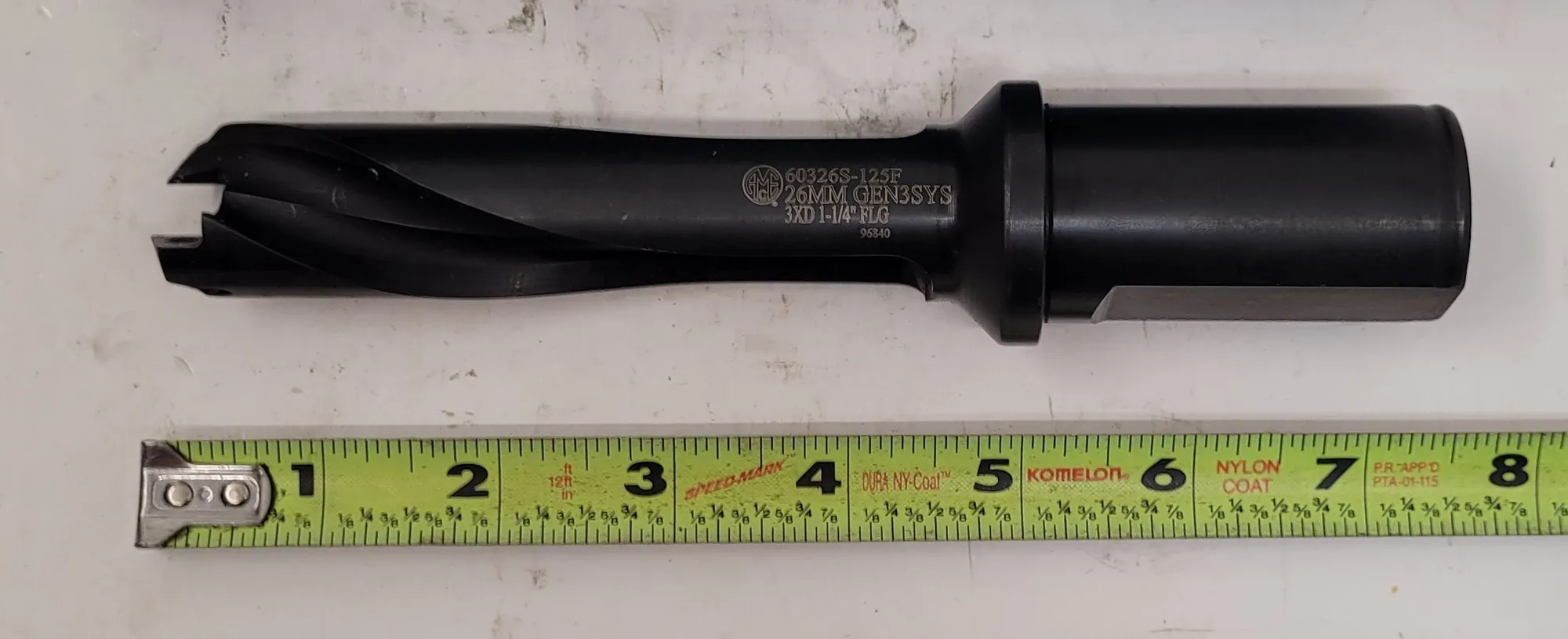 Allied Machine & Engineering #60326S-125F, 26 Series straight flute indexable spade drill, 26 mm, 3XD