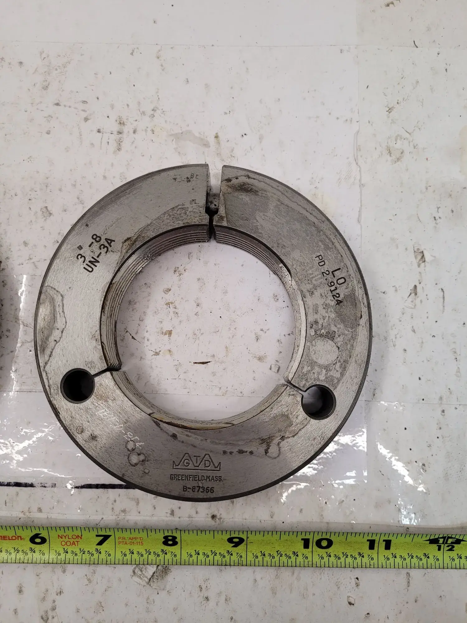 GTD, Go/No Go thread gauges, LOT of 2, 3-16 UN-3A (2.9552 PD), 3-8 UN-3A (2.9124 PD)