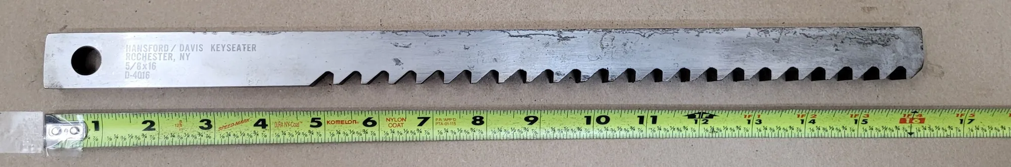 5/8" x 16" Hansford Davis #D-4016, keyseater broach