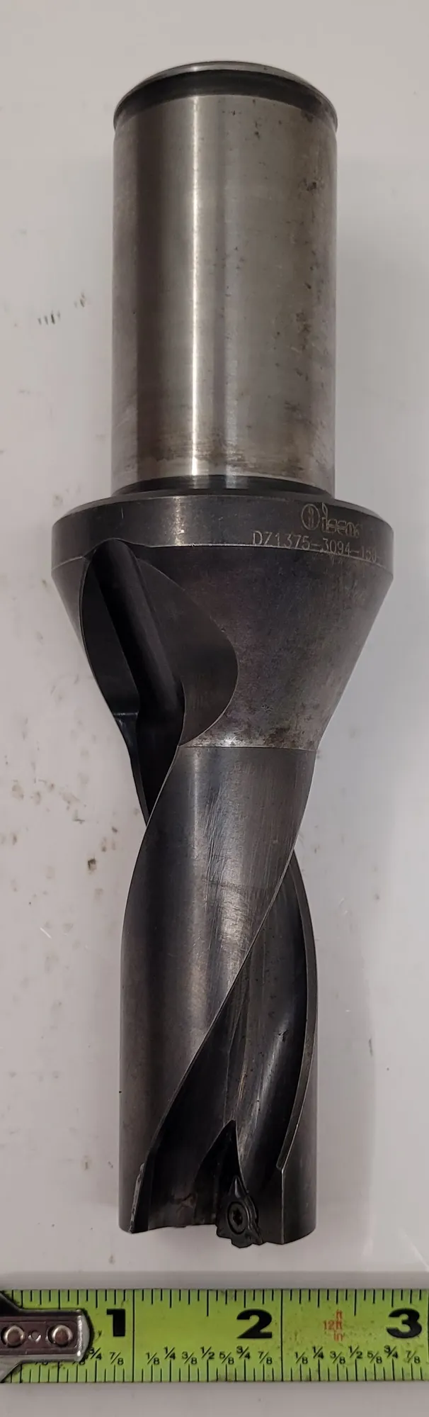 Iscar #DZ1375-3094-150-3, indexable insert drill, 1.375" diameter, 3.09" depth, straight shank, 2 flutes