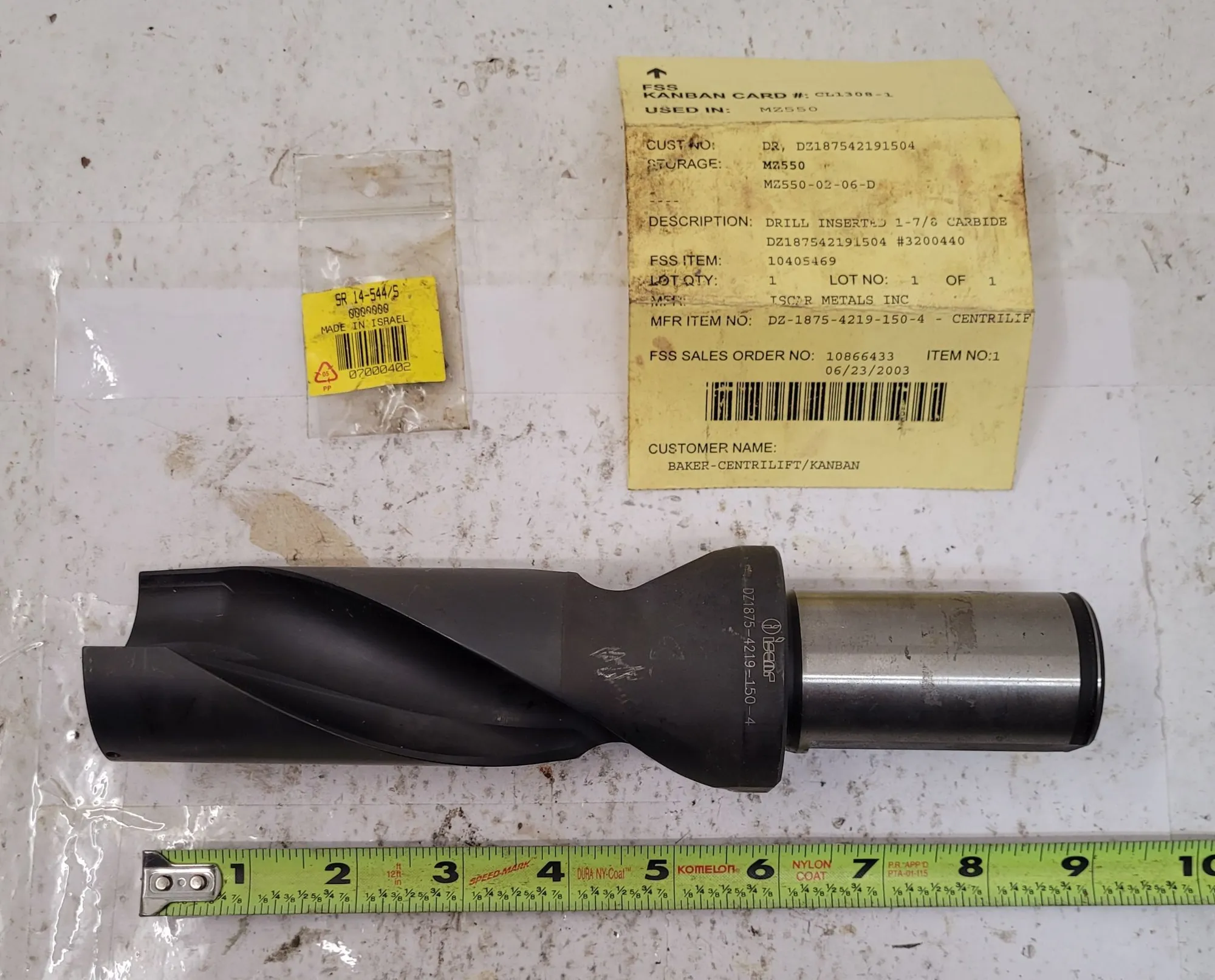 Iscar #DZ1875-4219-150-4, indexable drill, 1.88" diameter (2 available)