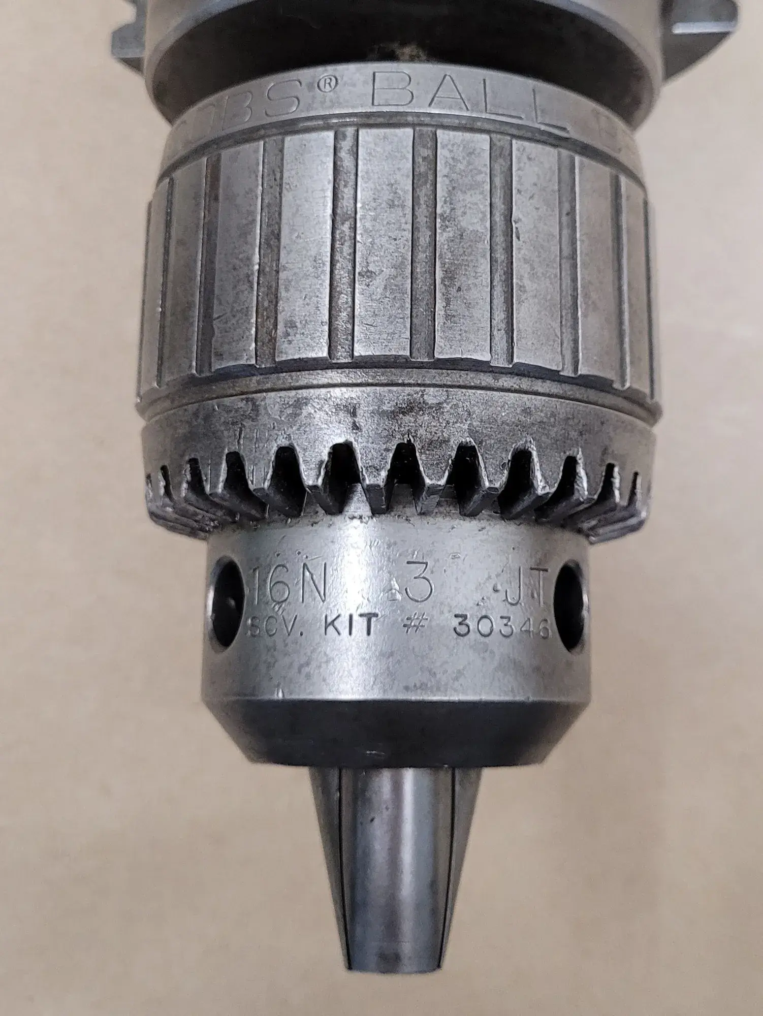 Jacobs #16N, ball bearing super chuck, 1/8" - 5/8" capacity, 3JT, CAT 50 (2 available)
